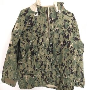 US navy nwu type iii green digital parka size medium short new without tags